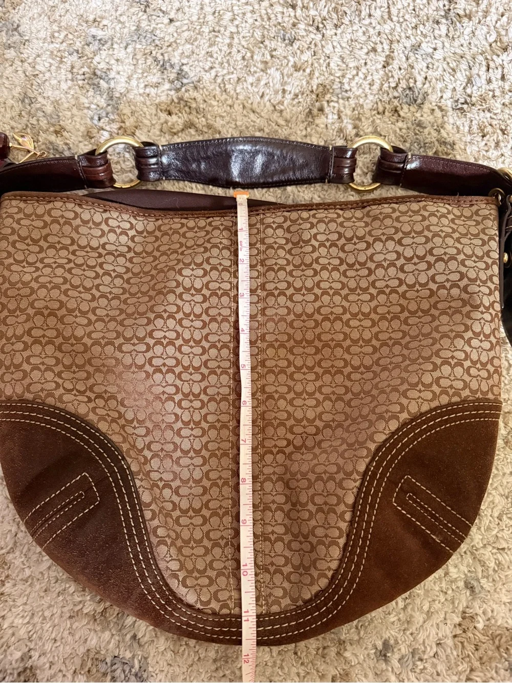 Coach Tan/Brown Signature Canvas Shoulder Bag - Picture 12 of 12